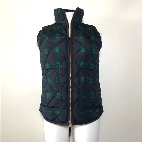 *NWT* J. CREW Plaid Print Quilted Puffer Vest - Picture 2 of 10